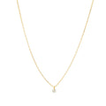 Small Single Round Diamond Necklace In 18K Yellow Gold