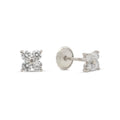 Medium Flower Cluster Diamond Earrings In 18K White Gold