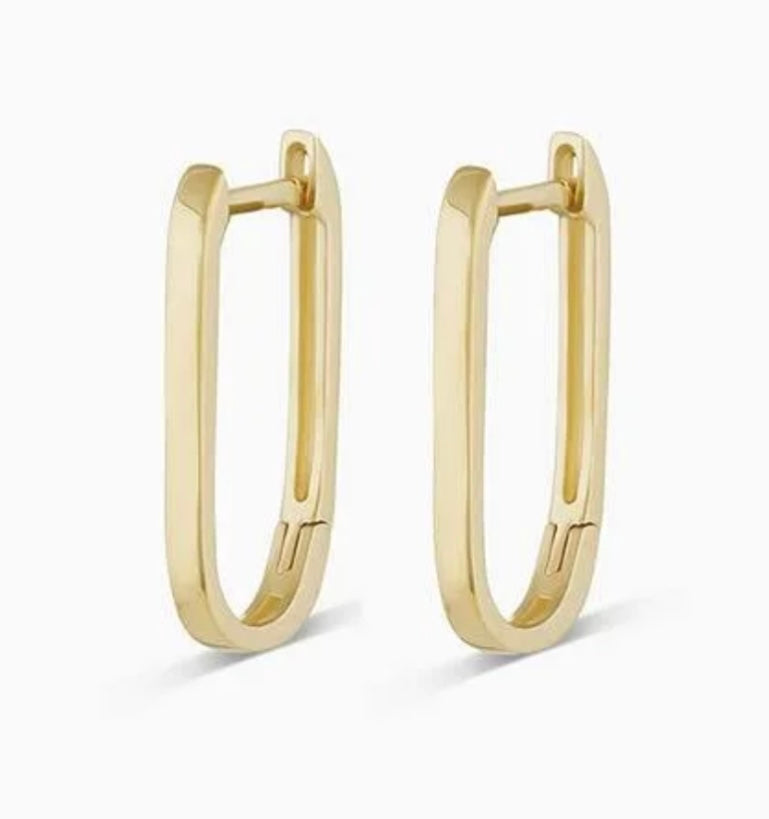 Paper Clips Gold Earrings