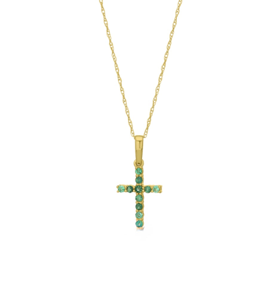 Emerald Cross Pendant