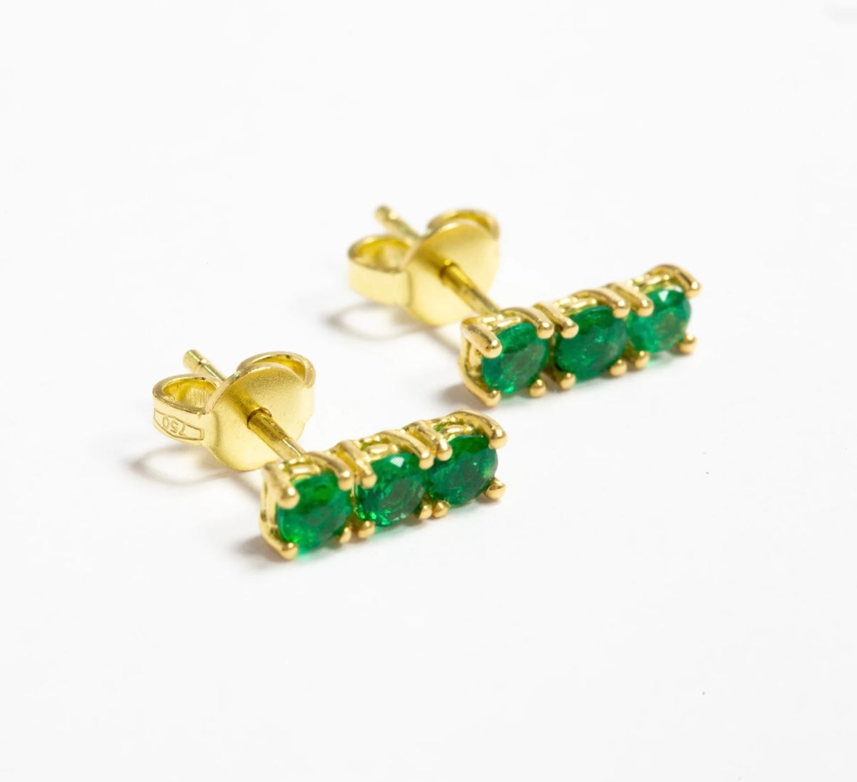 3 Emerald Studs
