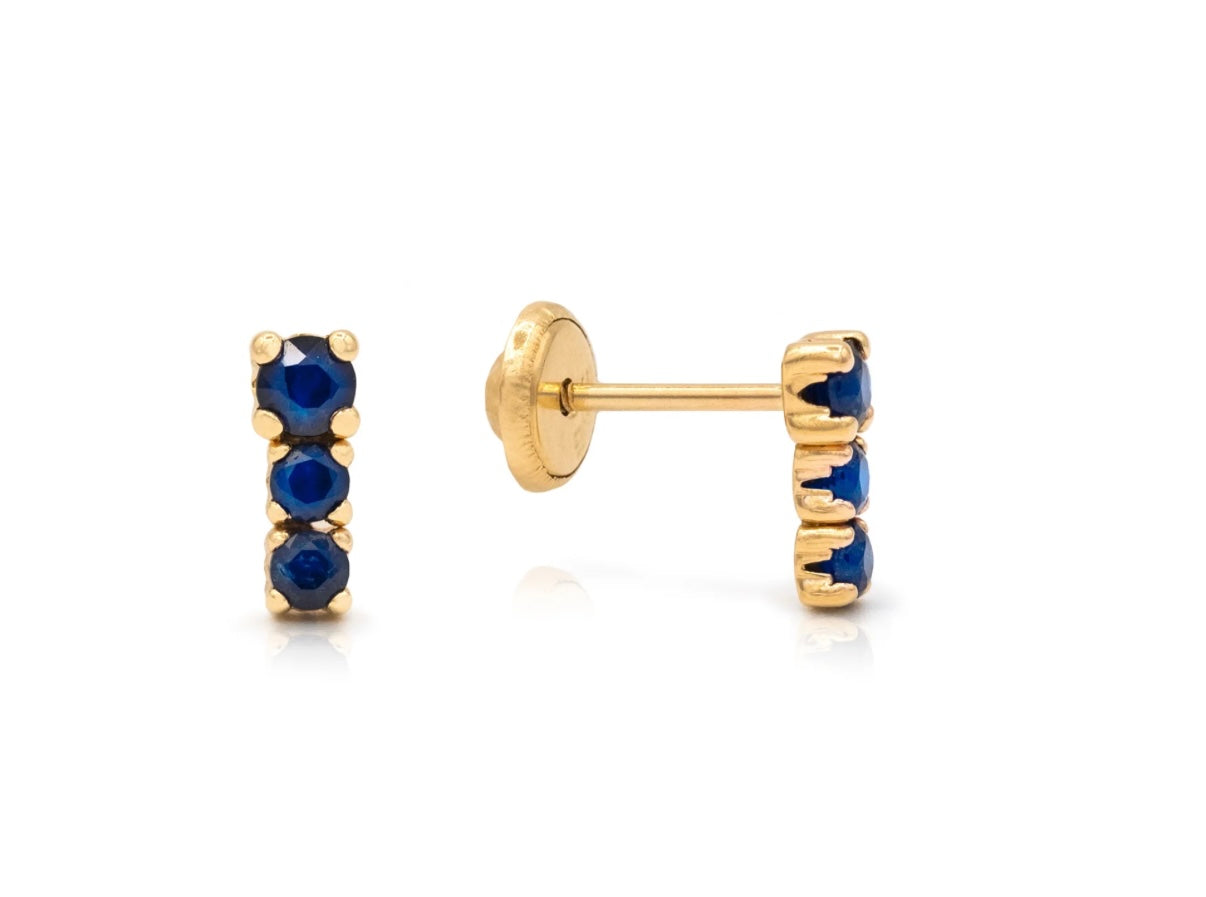 3 Sapphire Studs