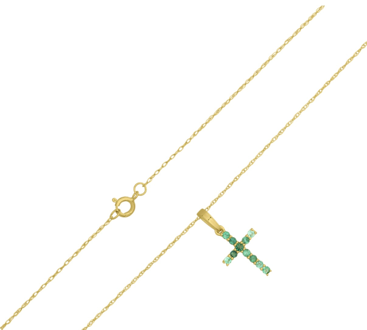 Emerald Cross Pendant