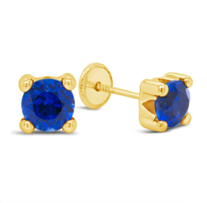 Round Sapphire Studs