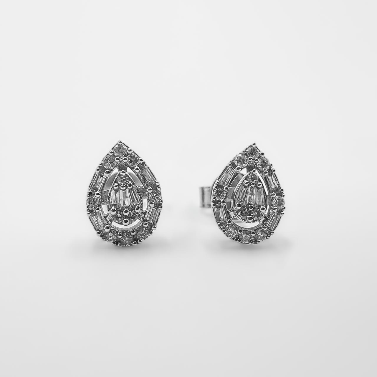 Diamond Pear Stud Earrings