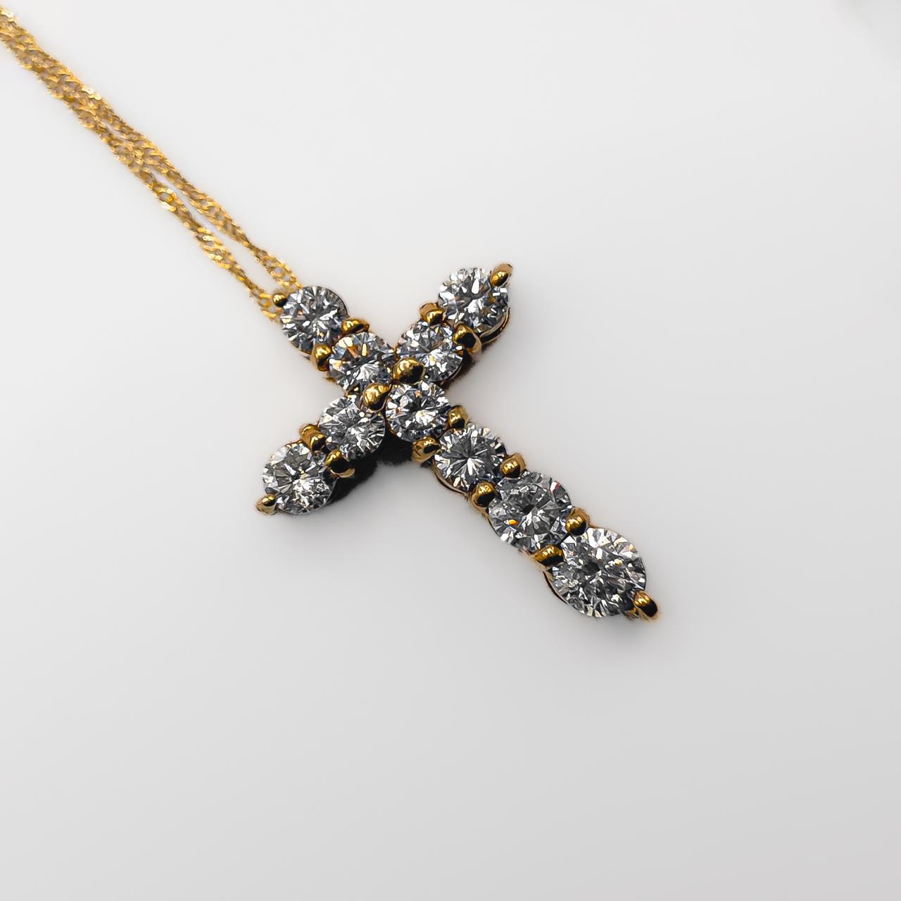 Natural Diamond Cross pendant