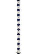 Sapphire & Diamond Tennis Bracelet in 18K White Gold
