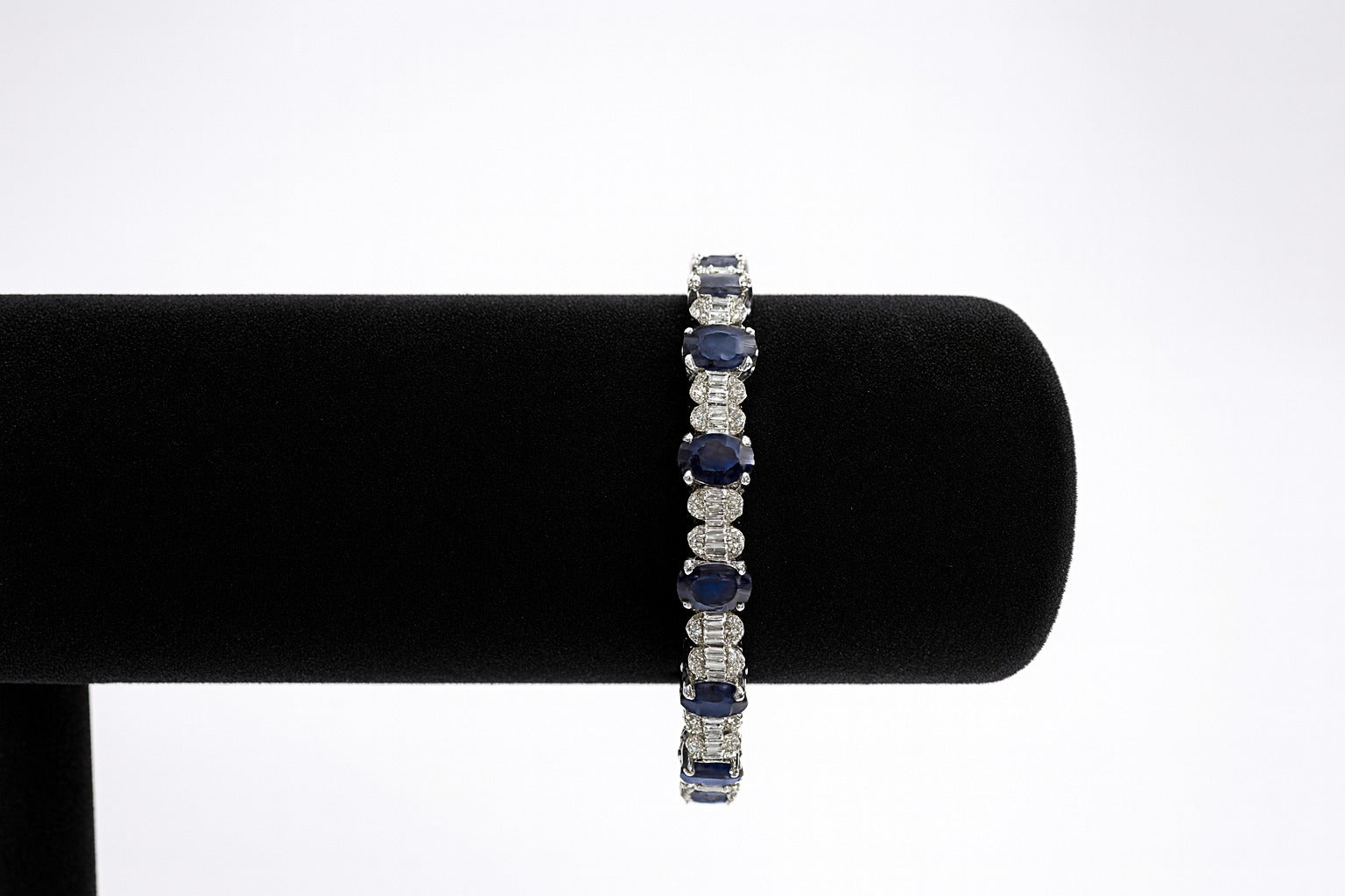 Diamond And Blue Saphire Tennis Bracelet