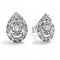 Pear Diamond Stud Earrings in 18K White Gold